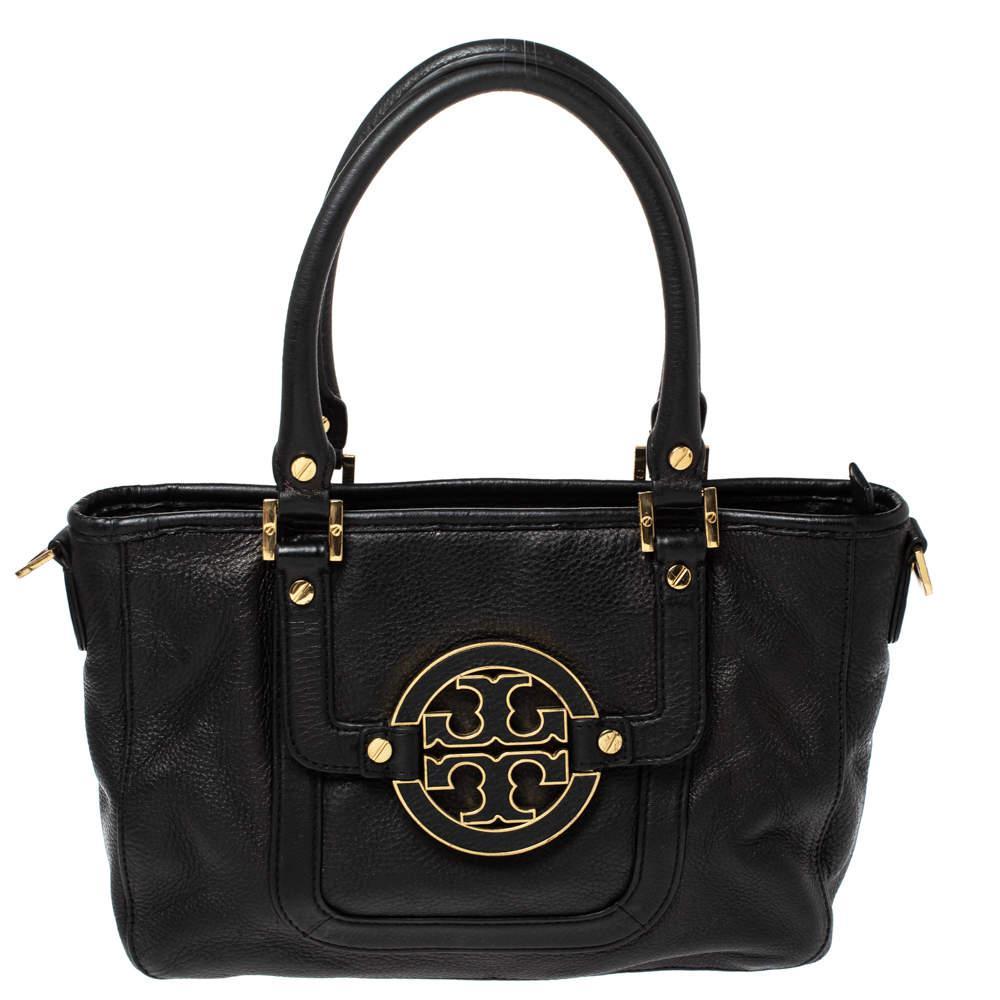 商品[二手商品] Tory Burch|Tory Burch Black Leather Mini Amanda Tote,价格¥1955,第1张图片