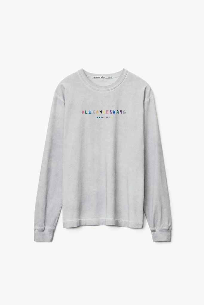 商品Alexander Wang|LONG-SLEEVE COLORFUL LOGO TEE IN JERSEY,价格¥1125,第3张图片详细描述