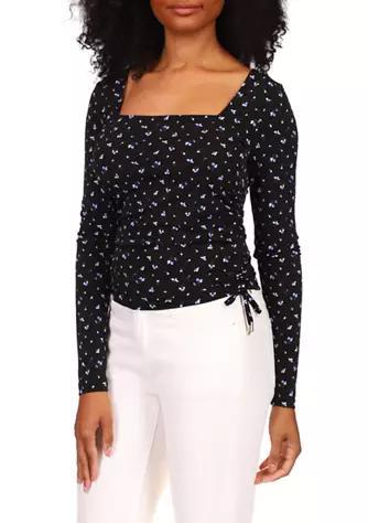 商品Michael Kors|Women's Long Sleeve Side Ruched Ditsy Knit Top,价格¥264,第1张图片