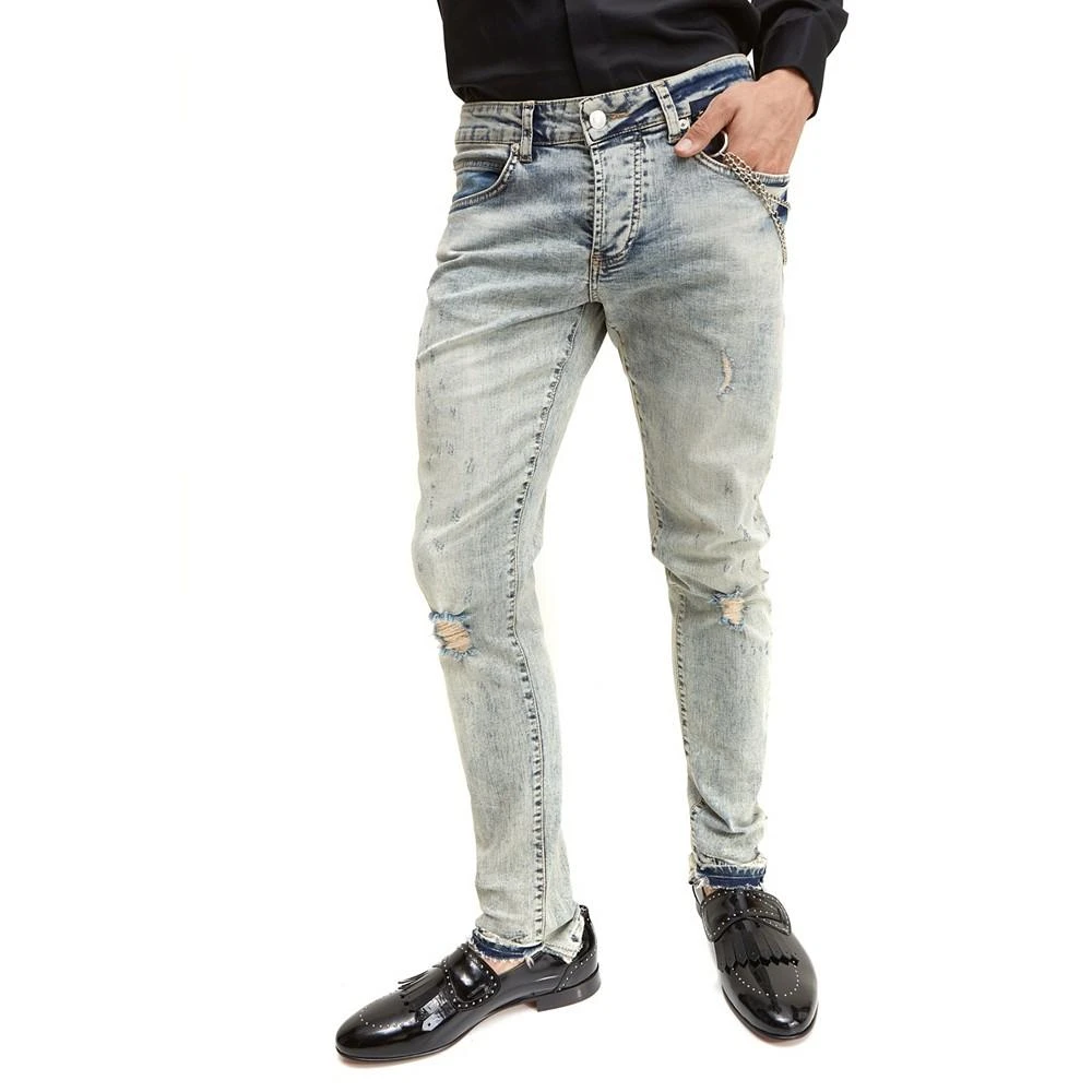 商品RON TOMSON|Men's Modern Grunge Skinny Fit Denim Jeans,价格¥890,第1张图片