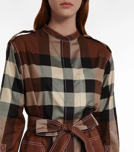 商品Burberry|Vintage Check棉质斜纹布衬衫式连衣裙,价格¥9482,第4张图片详细描述