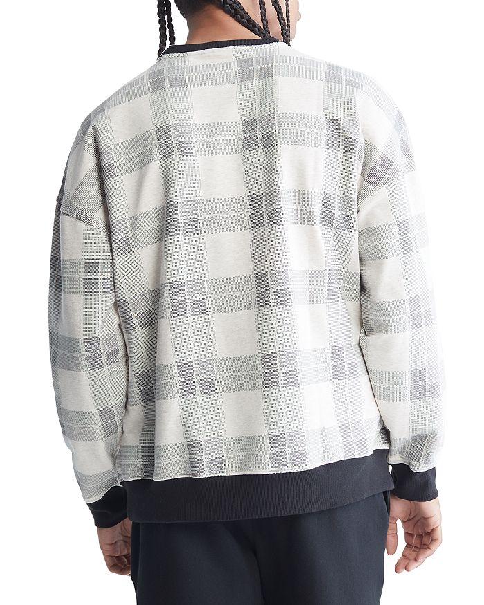 Modern Holiday Textured Plaid Crewneck Sweatshirt商品第2张图片规格展示