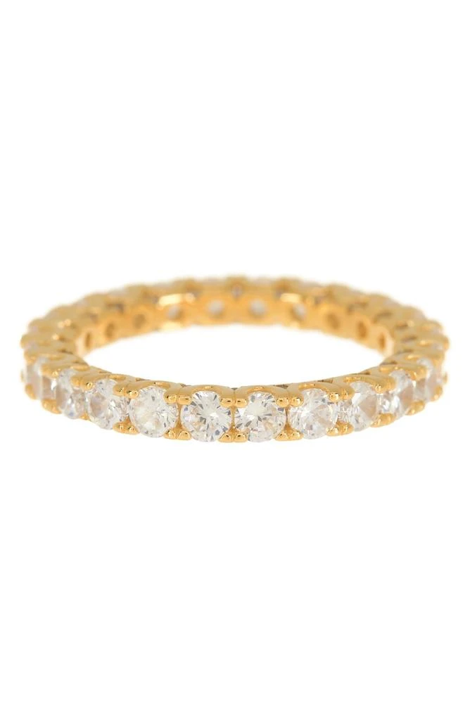 商品Suzy Levian|Gold Plated Sterling Silver CZ Round Cut Eternity Band Ring,价格¥870,第1张图片