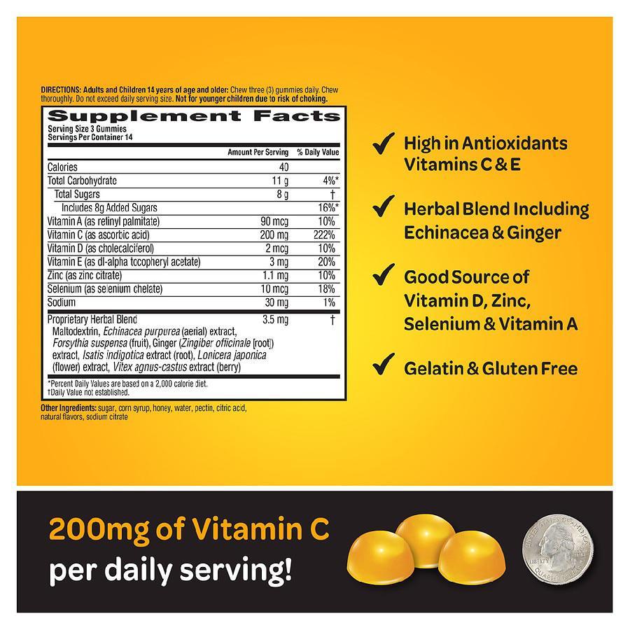 商品Airborne|Vitamin C D E, Zinc and Immune Support Supplement Gummies Honey Lemon,价格¥123,第5张图片详细描述