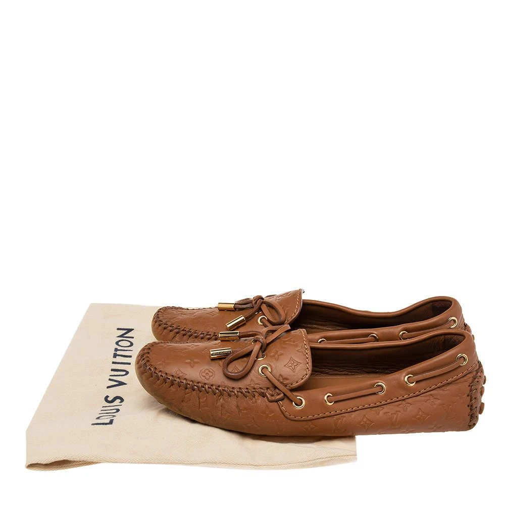 Louis Vuitton Brown Monogram Empreinte Leather Gloria Loafers Size 36.5 商品