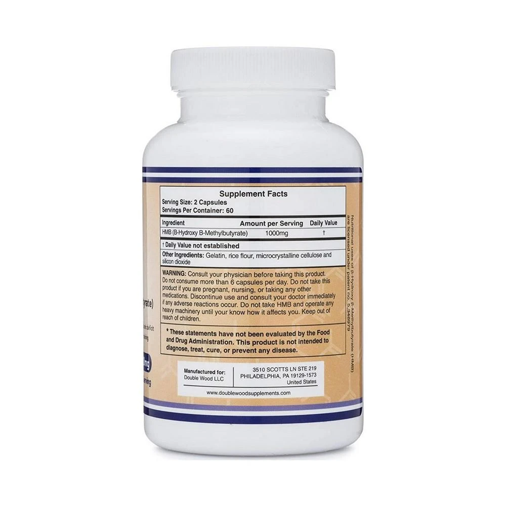 商品Double Wood Supplements|HMB - 120 capsules, 1000 mg servings,价格¥149,第3张图片详细描述
