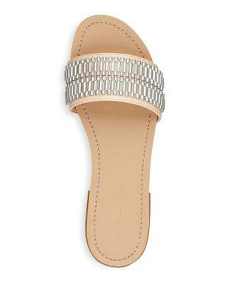 商品KENDALL & KYLIE|KENDALL and KYLIE Women's Kennedy Embellished Patent Leather Slide Sandals ,价格¥343,第3张图片详细描述