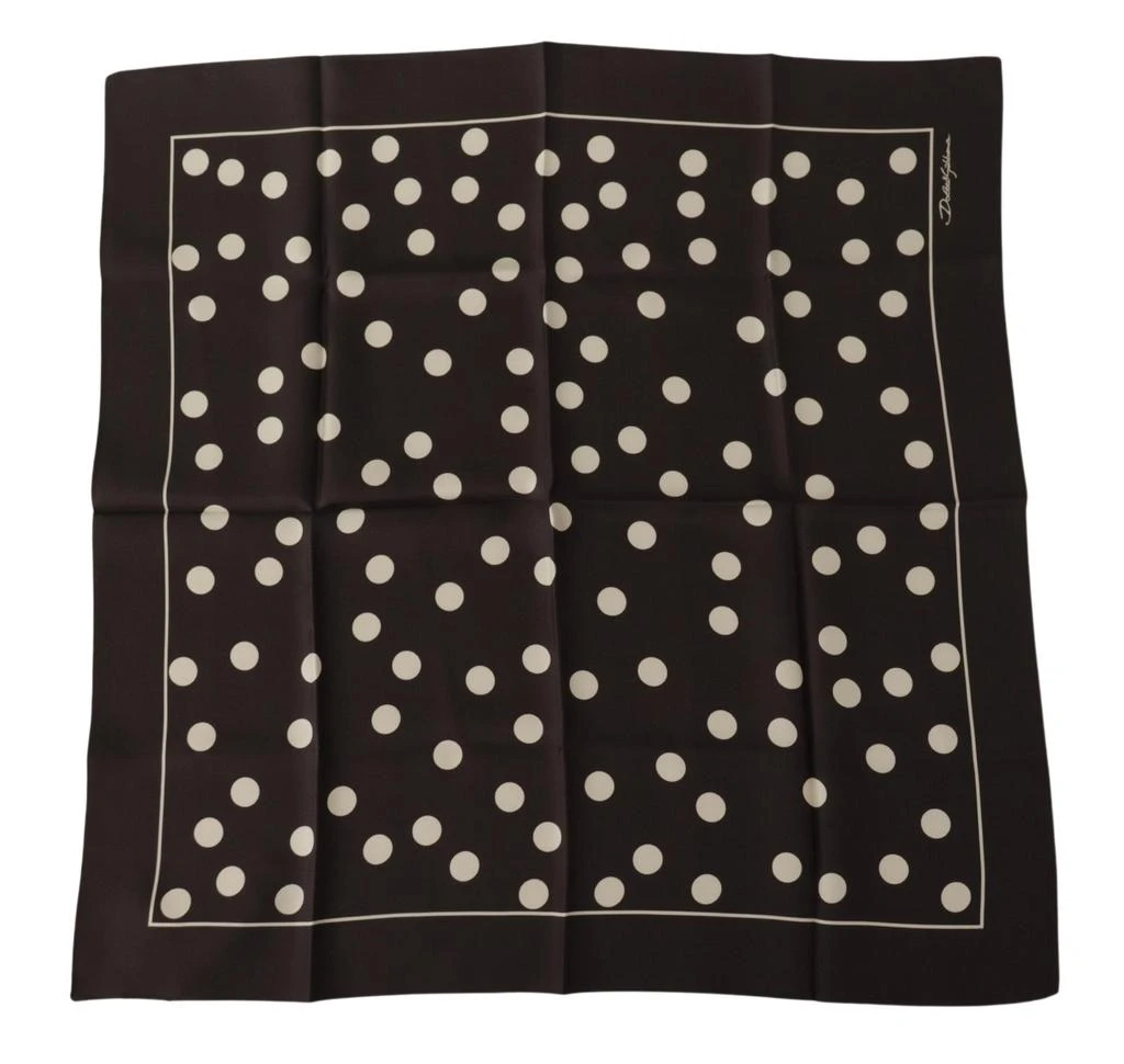 商品Dolce & Gabbana|Dolce & Gabbana Black Silk Dotted Square Bandana Handkerchief Scarf,价格¥979,第1张图片