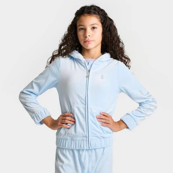 商品Timberland|Girls' Juicy Couture Plush Velour Full-Zip Hoodie,价格¥220,第1张图片