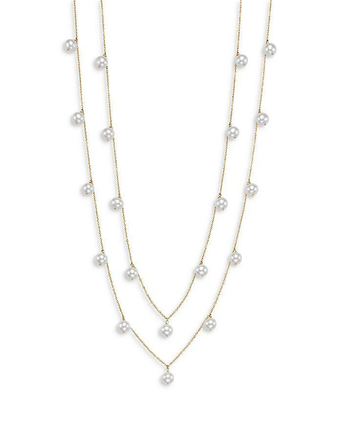 商品Bloomingdale's|Cultured Freshwater Pearl Dangle Statement Necklace in 14K Yellow Gold, 36",价格¥6866,第1张图片