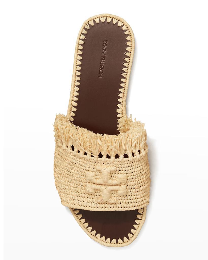 商品Tory Burch|Eleanor Raffia Double T Slide Sandals,价格¥2411,第6张图片详细描述