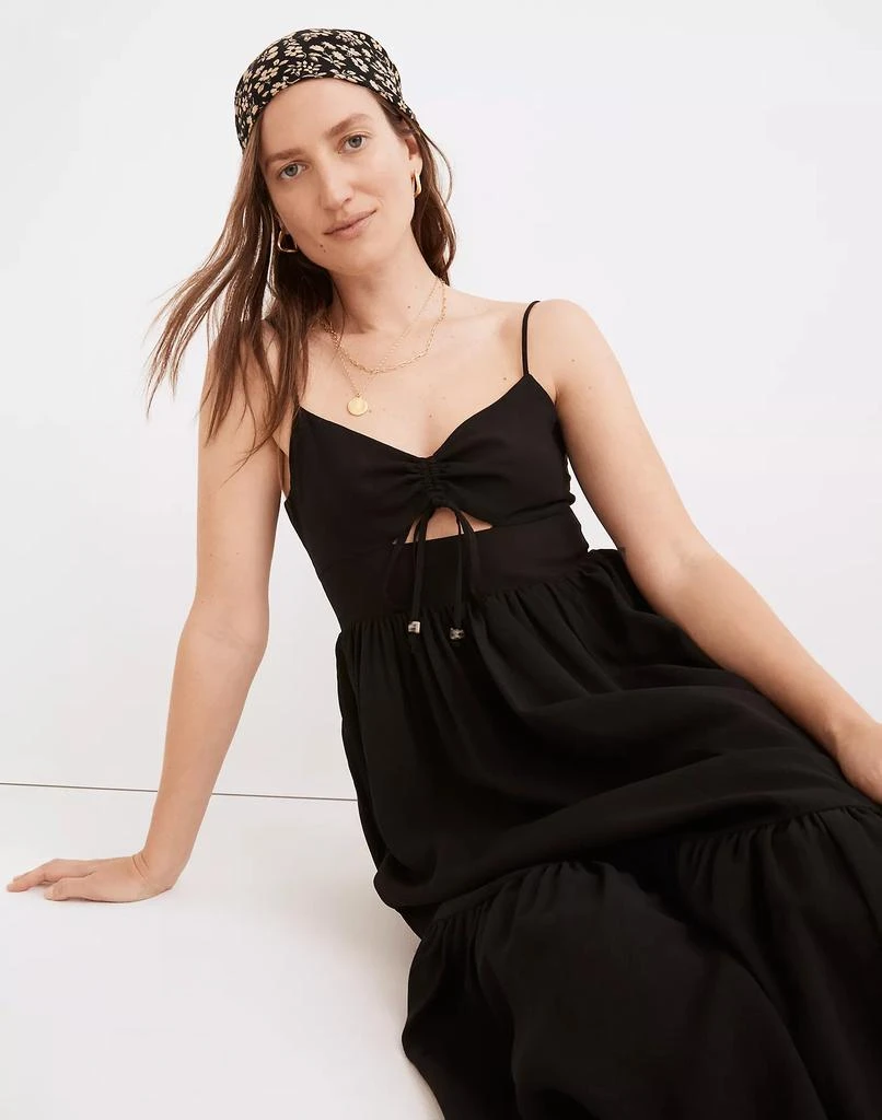 商品Madewell|Ruched Keyhole Tiered Midi Dress,价格¥708,第4张图片详细描述