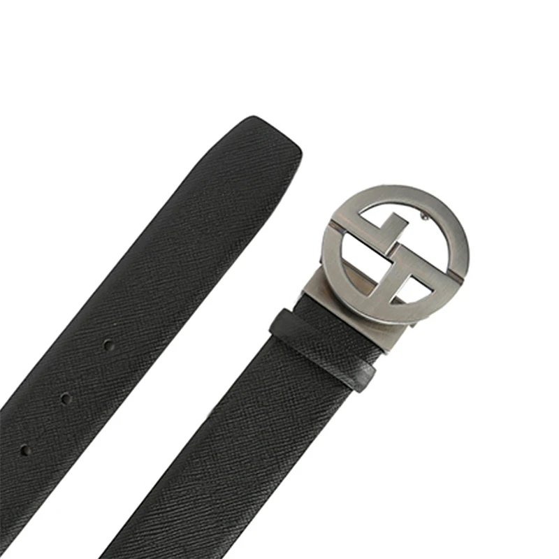Giorgio Armani 乔治·阿玛尼 黑色真皮个性扣头男士腰带 Y2S077-YB52J-80001 商品