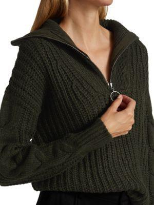 Cable-Knit Half-Zip Sweater商品第4张图片规格展示