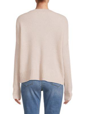 Ribbed V Neck Boxy Cashmere Sweater商品第2张图片规格展示
