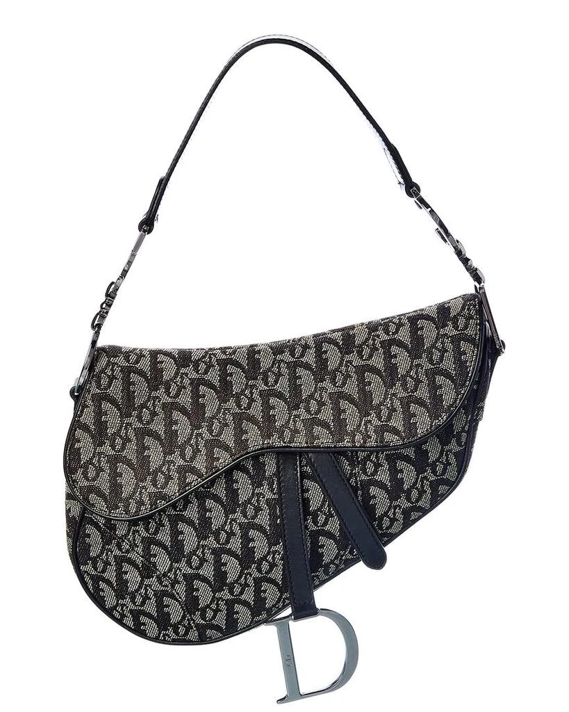 商品[二手商品] Dior|Dior Black Trotter Canvas Saddle Bag (Authentic Pre-Owned),价格¥19508,第1张图片