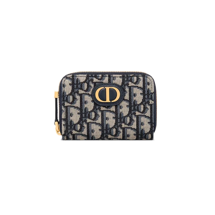商品Dior|Dior/迪奥 23年新款 女士小号蓝色提花帆布零钱包,价格¥3854,第1张图片