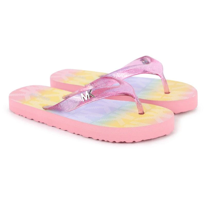 商品Michael Kors|Tie dye sole logo flip flops in pink,价格¥366,第1张图片