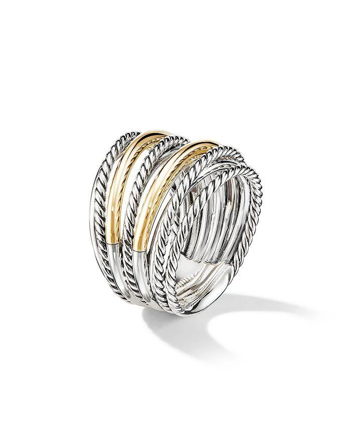 商品David Yurman|Sterling Silver & 18K Yellow Gold Crossover Wide Ring,价格¥7090,第4张图片详细描述