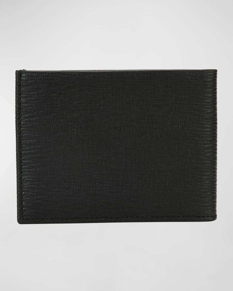 商品Salvatore Ferragamo|Men's Revival Gancini Bi-Fold Leather Wallet, Black/Red,价格¥3725,第3张图片详细描述