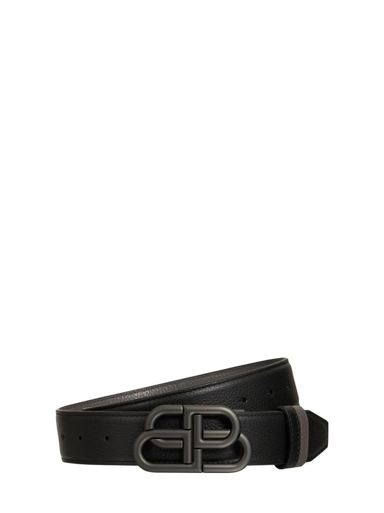 商品Balenciaga|3.5cm Bb Buckle Reversible Leather Belt,价格¥3827,第1张图片