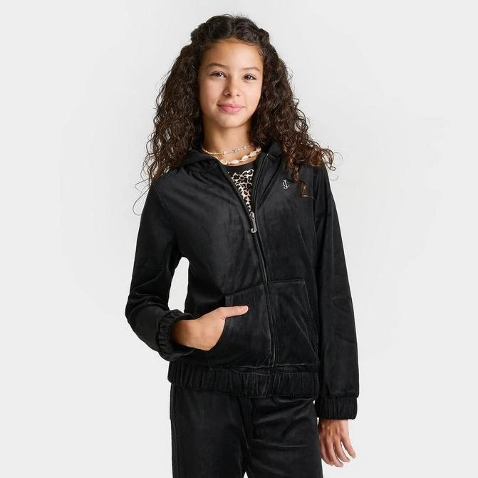 商品Timberland|Girls' Juicy Couture Plush Velour Full-Zip Hoodie,价格¥357,第1张图片