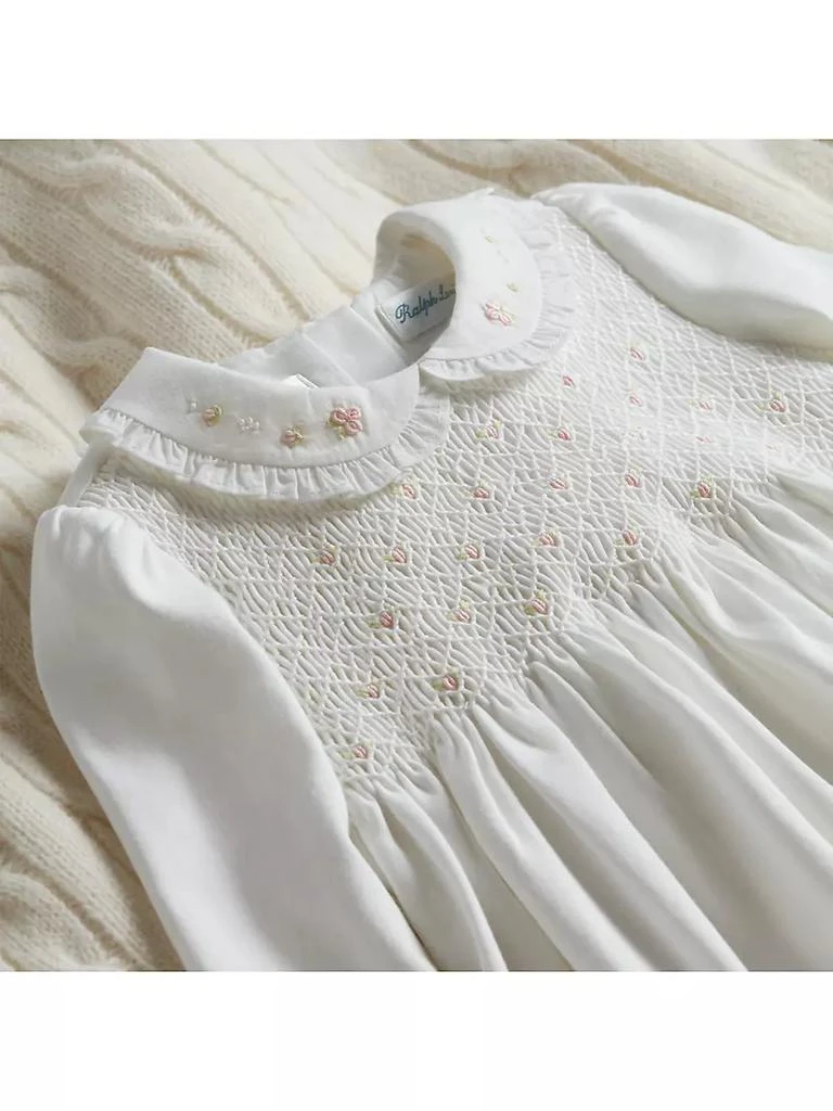 商品Ralph Lauren|Baby Girl's Smocked Organic Cotton Onesie,价格¥921,第5张图片详细描述