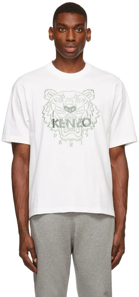 商品[国内直发] Kenzo|White Loose-Fit Tiger T-Shirt,价格¥538,第1张图片