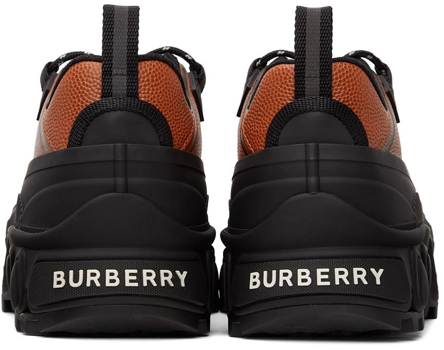商品Burberry|橙色 & 黑色 Arthur 皮革运动鞋,价格¥6559,第4张图片详细描述