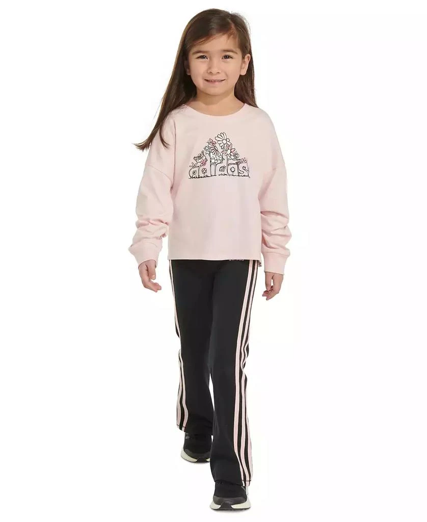 商品Adidas|Little & Toddler Girls Long-Sleeve T-Shirt & Flare Pants, 2 Piece Set,价格¥210,第1张图片