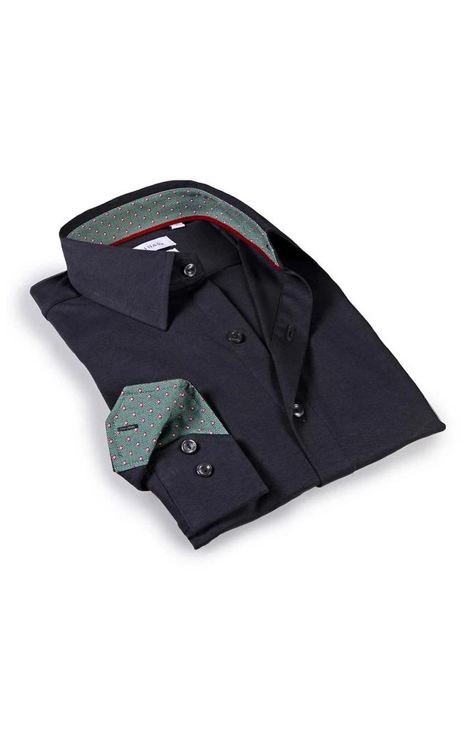 商品Levinas|Solid Trim Tailored Fit Dress Shirt,价格¥328,第1张图片
