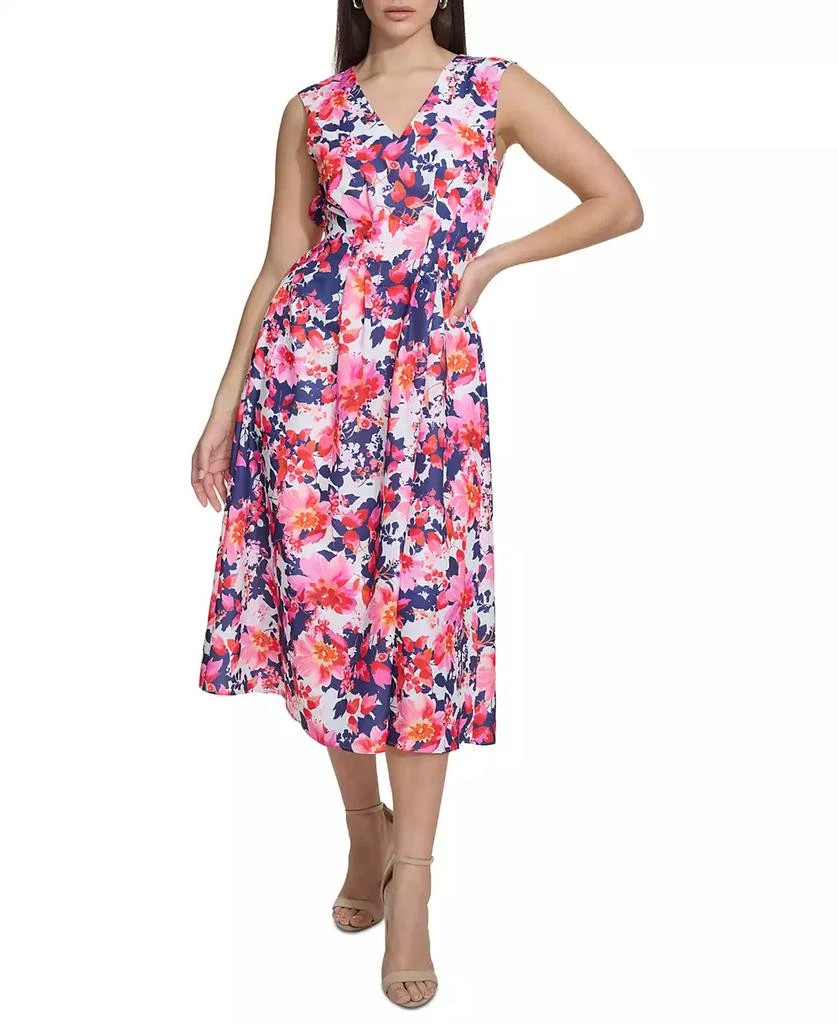 商品Kensie|Women's Floral-Print V-Neck A-Line Dress,价格¥353,第1张图片