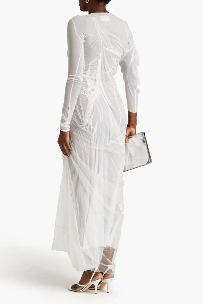 商品MAISON MARGIELA|Asymmetric gathered stretch-tulle maxi dress,价格¥6678,第3张图片详细描述