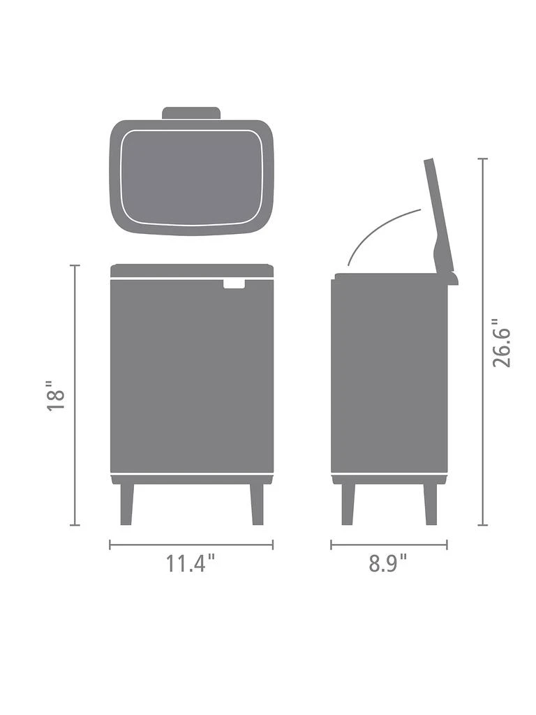 商品Brabantia|Bo Hi 3.25-Gallon Trash Can,价格¥525,第3张图片详细描述
