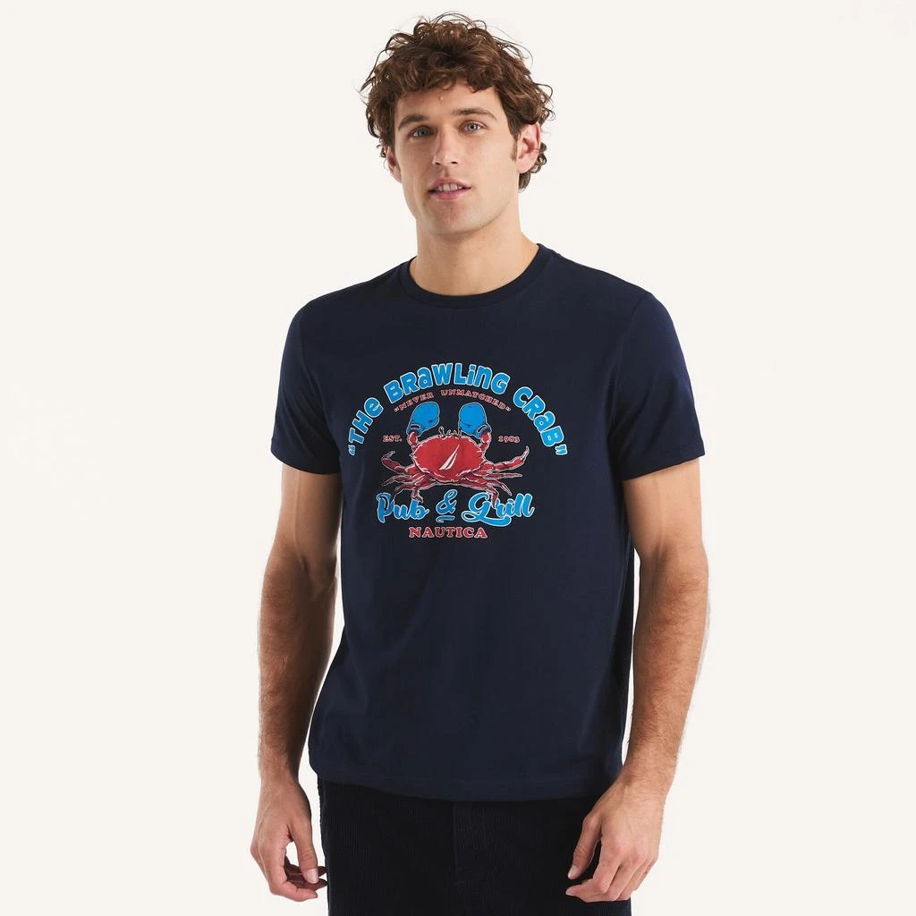 商品Nautica|Mens Fighting Crab Graphic T-Shirt,价格¥78,第1张图片详细描述