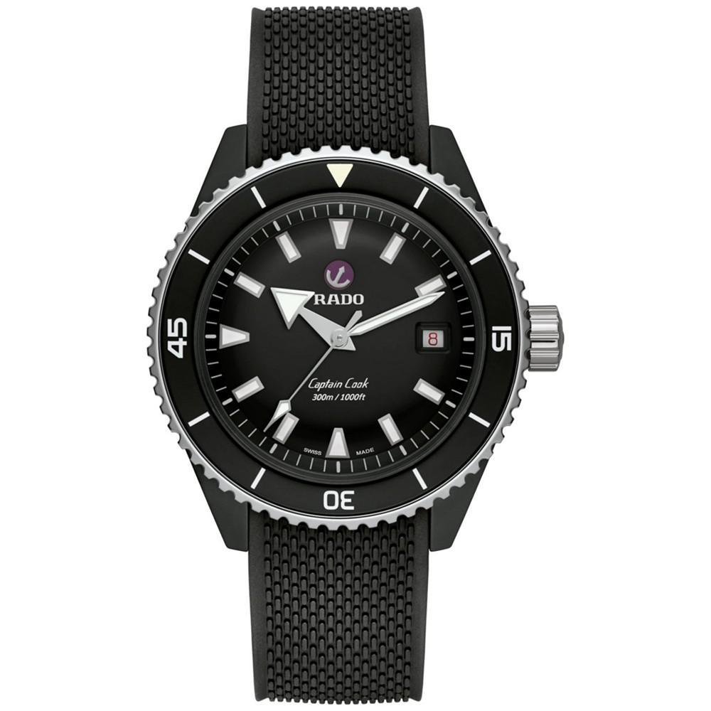 商品Rado|Men's Swiss Automatic Captain Cook Diver Black Ceramic Bracelet Watch 43mm,价格¥22513,第1张图片