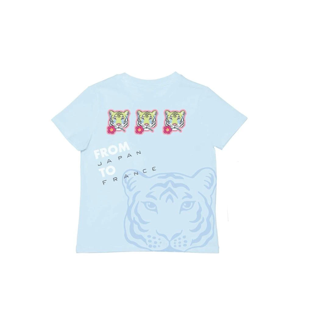 商品预计3周后发货 Kenzo|T-Shirt Manches Courtes Bleu Glacier - Enfant Fille - Kenzo Kids,价格¥220,第2张图片详细描述