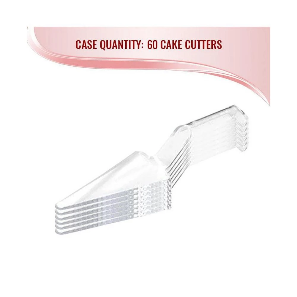 商品Smarty Had A Party|Clear Disposable Plastic Cake Cutter/Lifter (60 Cake Cutters),价格¥346,第3张图片详细描述