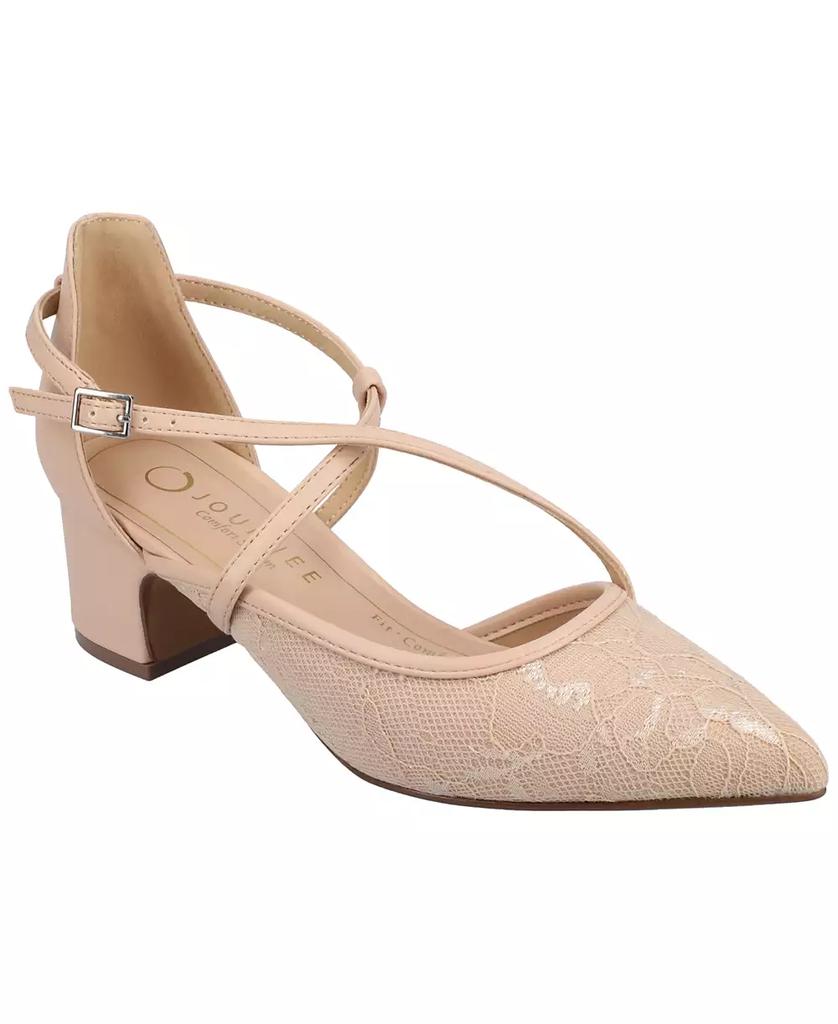 Galvinn Damen-Pumps mit Riemchen, spitzer Zehenpartie und Blockabsatz image 2