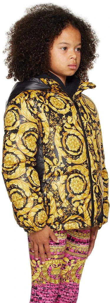 商品Versace|Kids Black & Yellow Barocco Down Jacket,价格¥4269,第2张图片详细描述