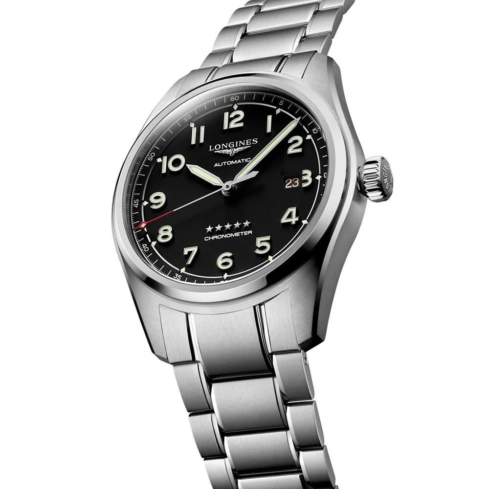 商品Longines|Men's Swiss Automatic Silver-Tone Stainless Steel Bracelet Watch 42mm,价格¥17036,第4张图片详细描述