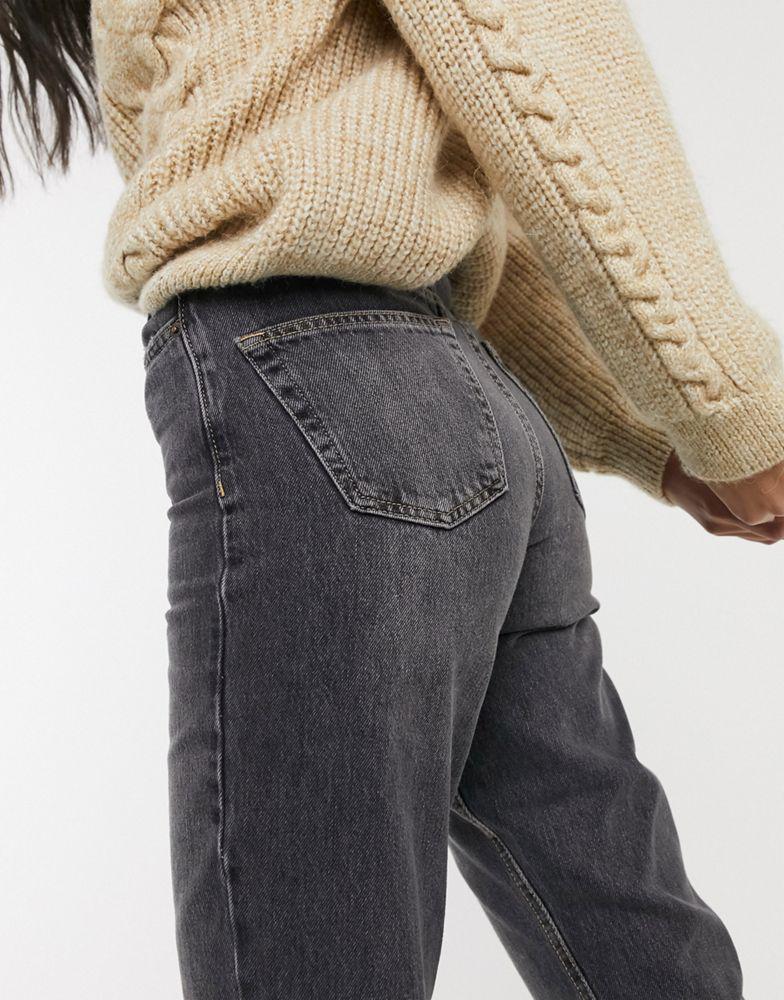 商品Topshop|Topshop Tall mom jeans in washed black,价格¥187,第4张图片详细描述