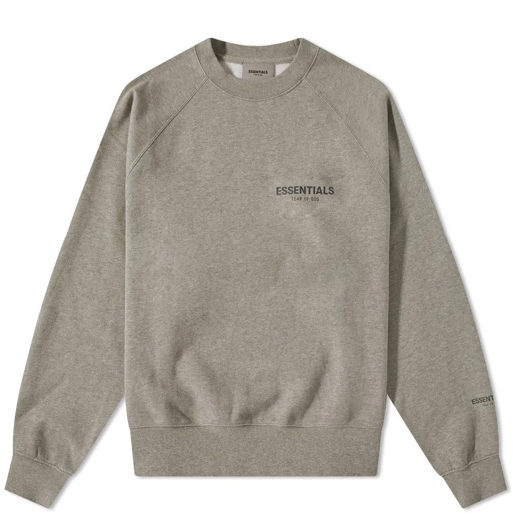 商品Essentials|Fear of God ESSENTIALS Summer Core Crew Sweat - Dark Heather Oatmeal,价格¥555,第1张图片