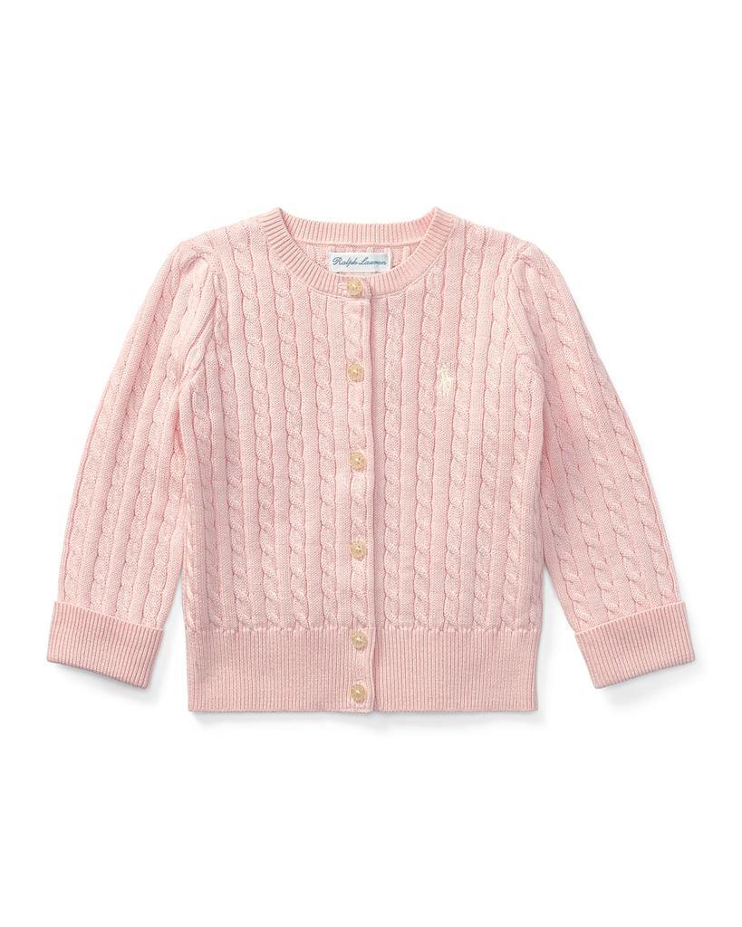 商品Ralph Lauren|Cable Knit Cotton Cardigan, Size 3-12 Months,价格¥364,第1张图片