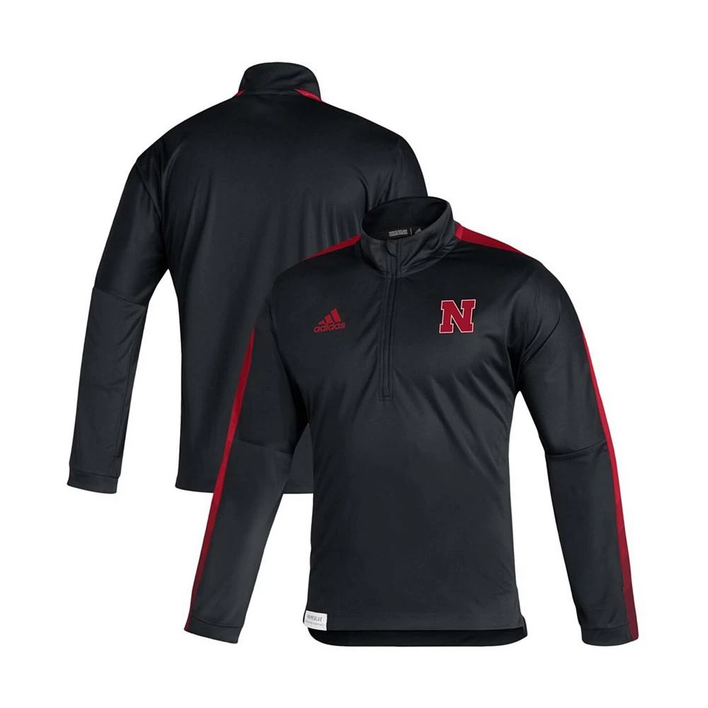 商品Adidas|Men's Black Nebraska Huskers 2021 Sideline Primeblue Quarter-Zip Jacket,价格¥551,第1张图片