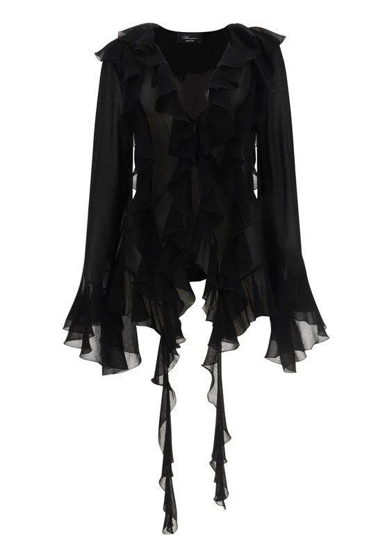 商品BLUMARINE|Blumarine Long-Sleeved Ruffled Shirt,价格¥6223,第1张图片