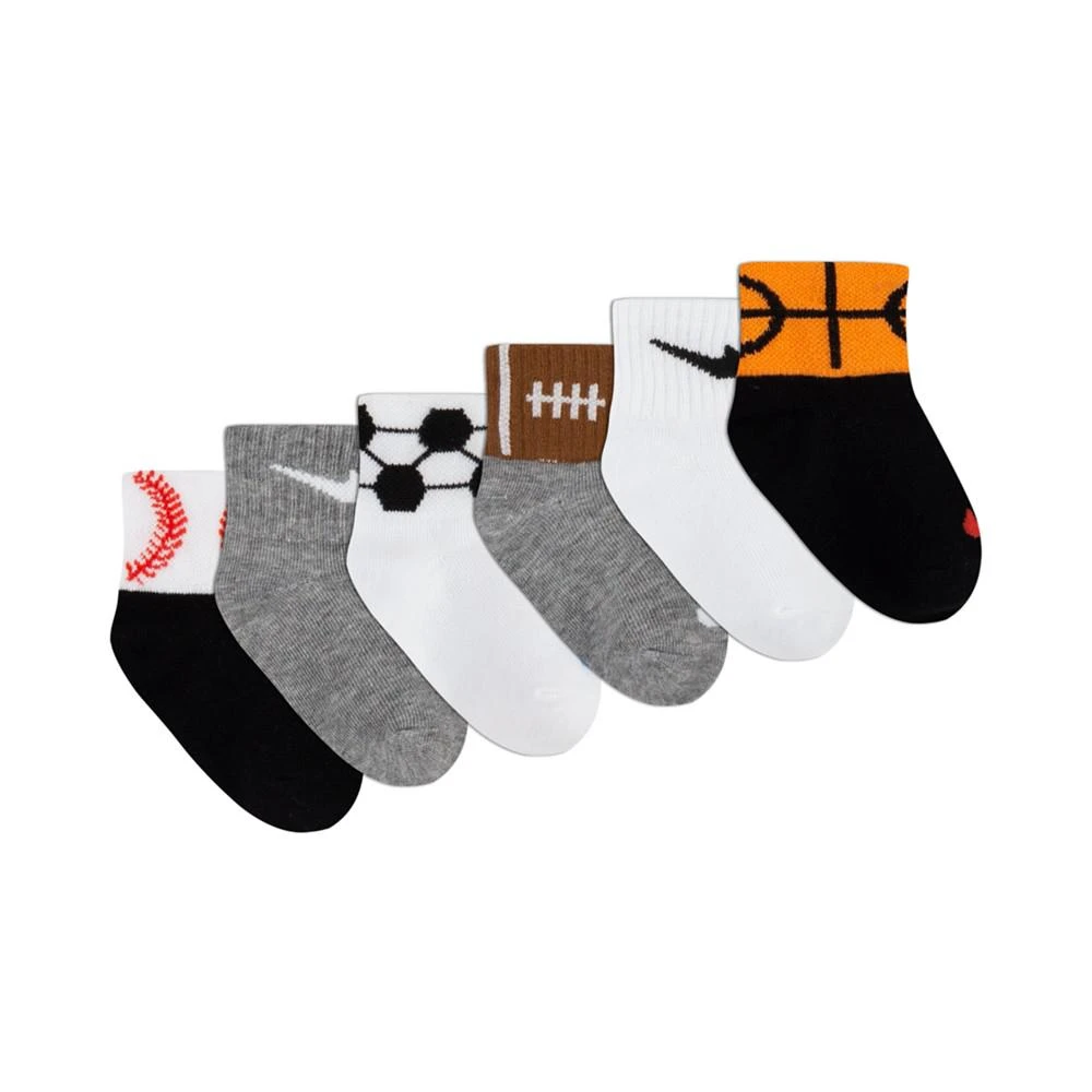 商品NIKE|Baby Boys Swoosh Sport Balls Socks, Pack of 6,价格¥120,第2张图片详细描述