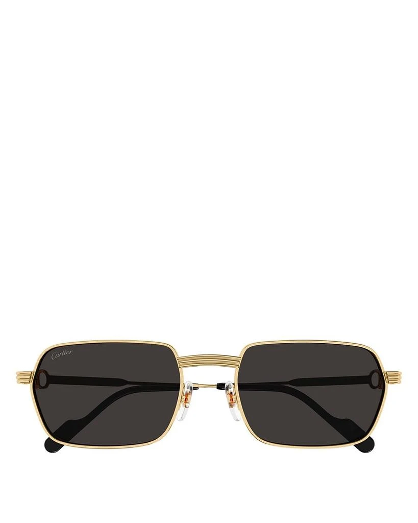 Premiere De Cartier 24 Carat Gold Plated Rectangular Sunglasses, 56mm 商品