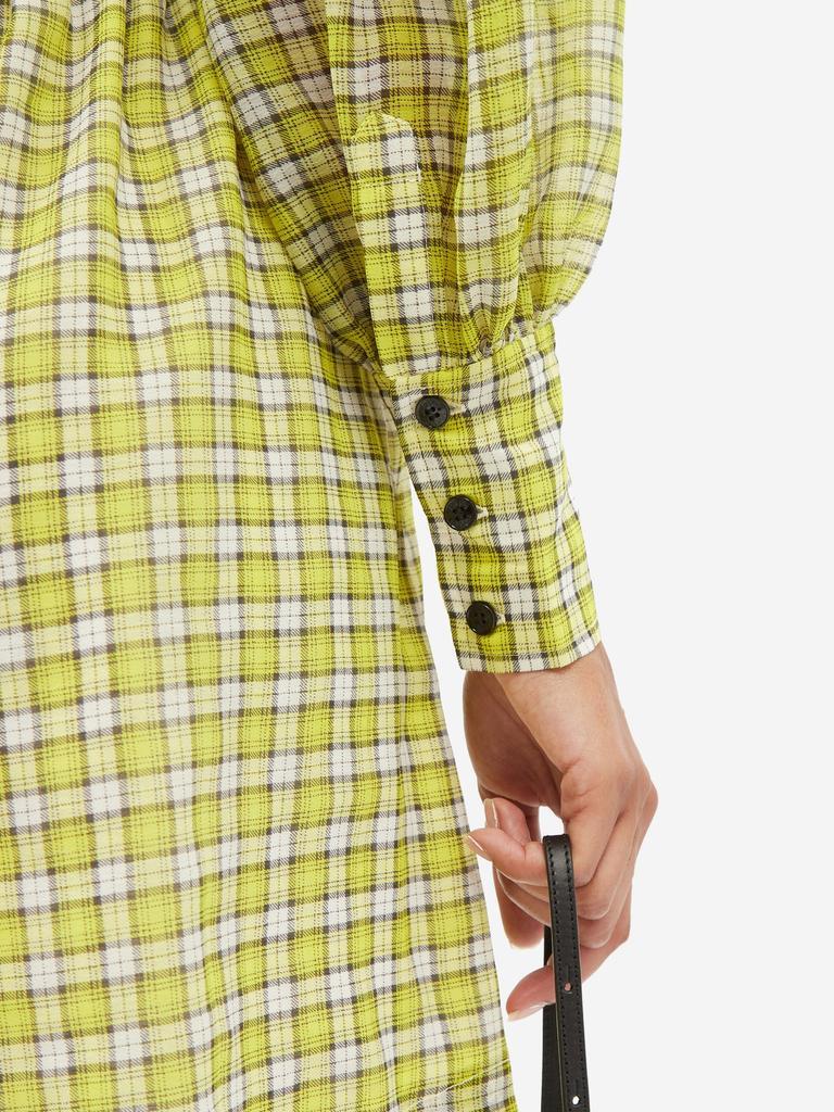 商品Ganni|Chelsea-collar check organza mini dress,价格¥595,第5张图片详细描述