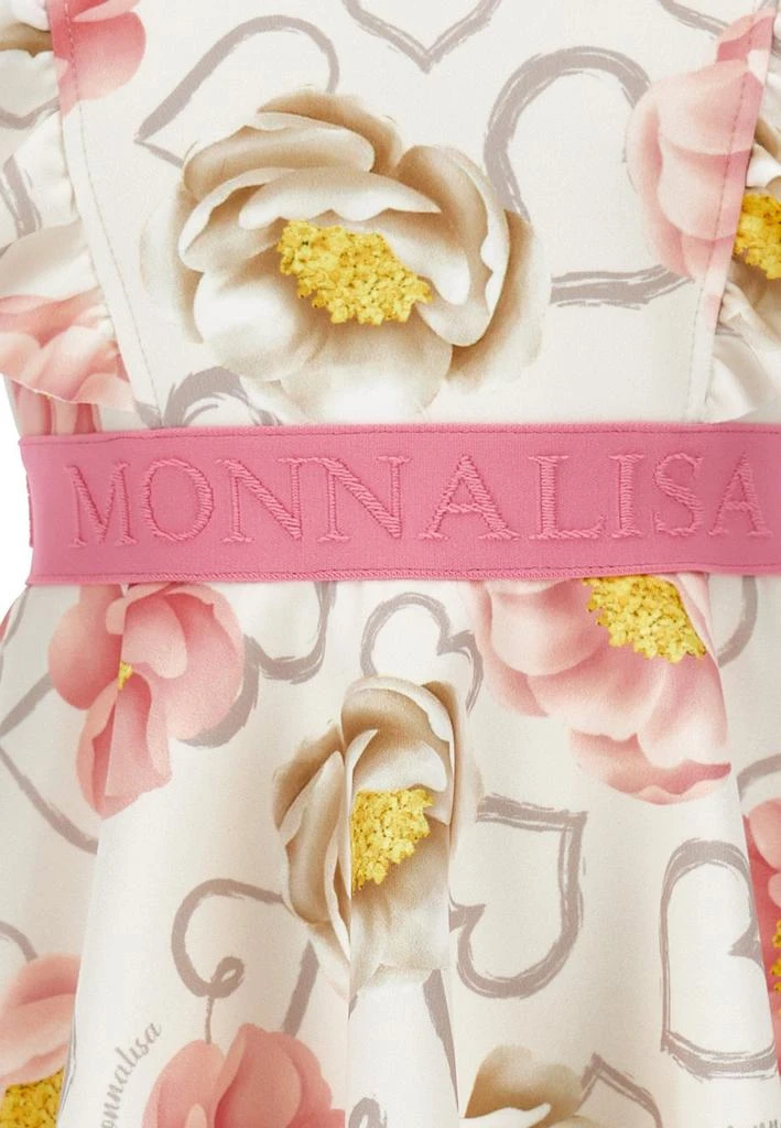 商品MONNALISA|Monnalisa Logo-Waistband Floral Printed Ruffled Dress,价格¥1594,第4张图片详细描述